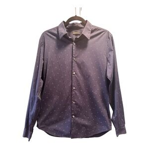 Theory Blue Circle Print Button Up size Medium